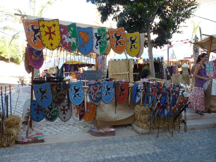 Silves Medieval Fair - stall selling shields